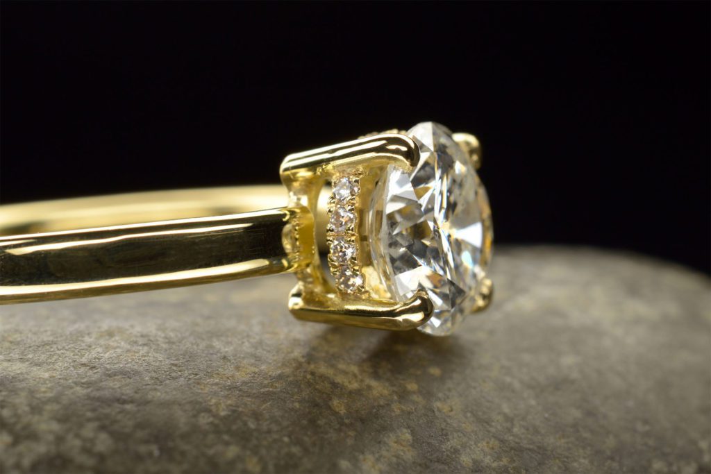 Bague de fiançailles - Couronne de diamants et or
