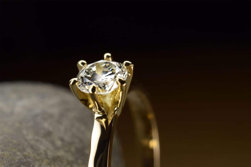 Bague de fiançailles - Couronne de diamants et or