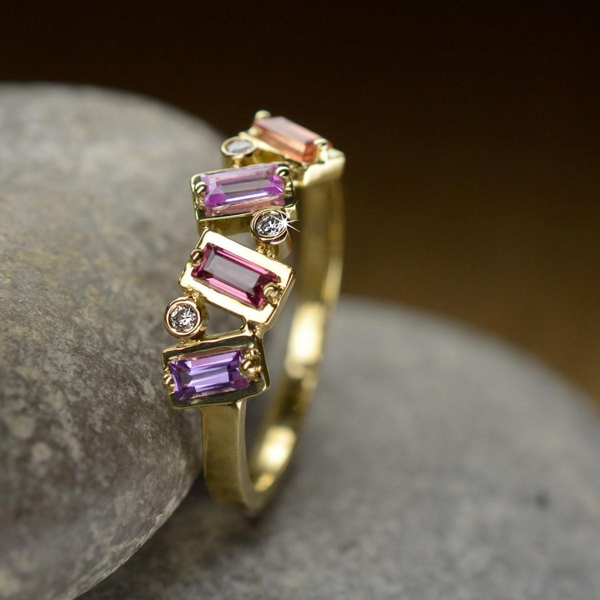Bague or Rainbow couleurs spring